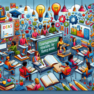 Essentiële grammaticale structuren voor vloeiendheidsniveaus – AI Quiz Theme Image