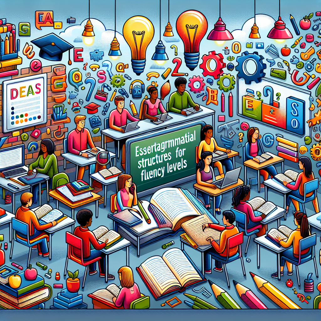 Essentiële grammaticale structuren voor vloeiendheidsniveaus – AI Quiz Theme Image